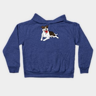 Dog - Staffordshire Bull Terrier - Brindle and White Kids Hoodie